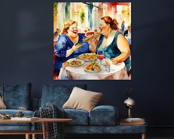 2 cosy ladies in a restaurant by De gezellige Dames