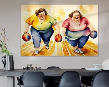 2 sociable ladies at the bowling alley by De gezellige Dames