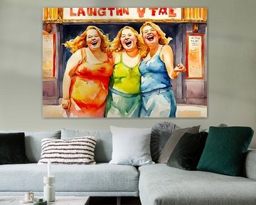 3 cosy blonde ladies go to the theatre by De gezellige Dames