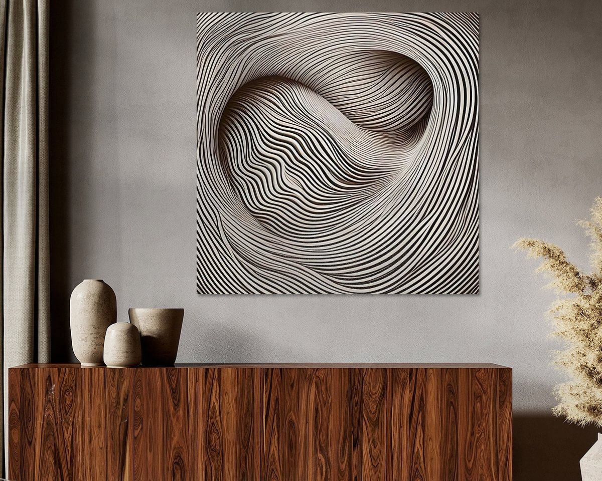 Voorbeeld van het werk in een kamer