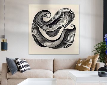 Mouvement abstrait de vagues, tourbillons et lignes ondulées 8 sur The Art Kroep