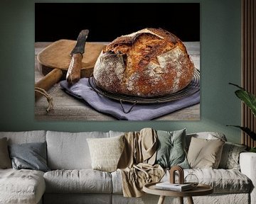 Pain de campagne croustillant avec décoration sur insideportugal