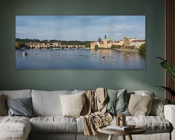 Panorama van de stad Praag van Heiko Kueverling