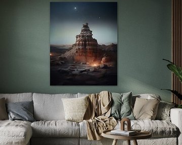 Wüstenlandschaft in der Nacht