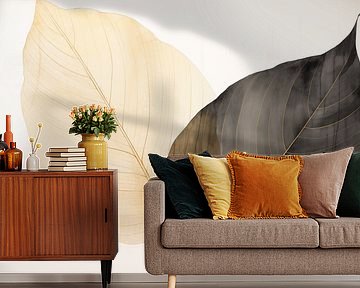 Japandi, Leaves earthy tones by Caroline Guerain