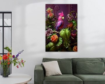 Paradis tropical en violet, vert et magenta sur Marianne Ottemann - OTTI
