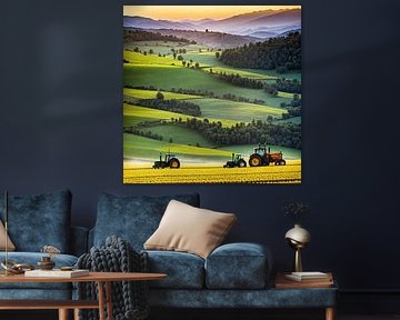 Tracteurs dans les champs