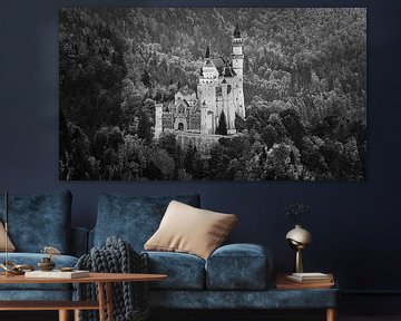 Het  kasteel Neuschwanstein in Zwart-Wit van Henk Meijer Photography