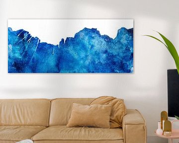 The cliff | Aquarel schilderij van WatercolorWall