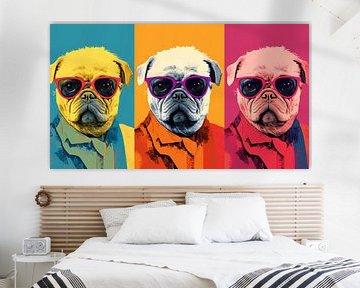 Warhol : Pug Pop Trio sur ByNoukk