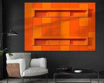 Oranje abstractie  van Sander van der Werf
