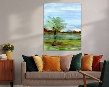 wide country with tree by Claudia Gründler