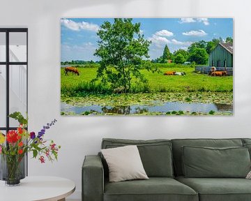 Hollands landschap met koeien, Utrecht, Nederland. van Jaap Bosma Fotografie