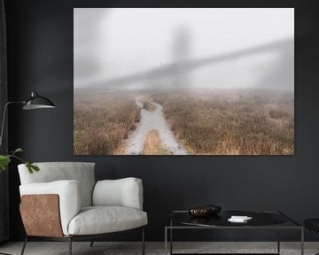Path through the winter moors in the mist by Merlijn Arina Photography