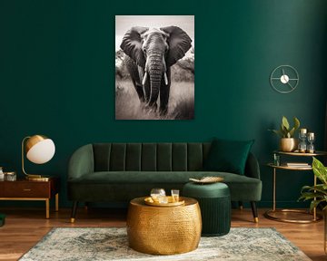 Elefant in der Savanne V3 von drdigitaldesign