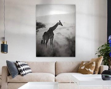 Giraffe in de savanne V2 van drdigitaldesign