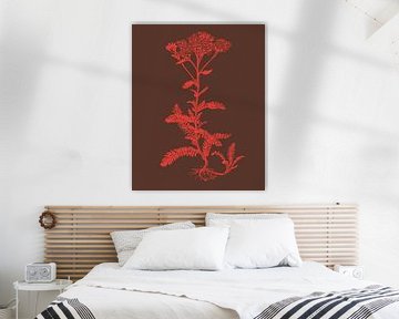 Plant Silhouette Pink and Brown by Jansje Kamphuis