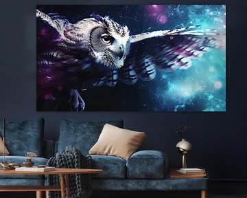 Flying Owl Wall Decor: Turquoise & Purple Splendour by Shine By Nous