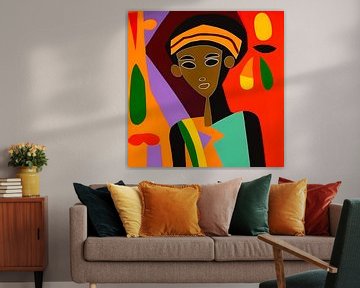 Collage Illustration 4: Afrikanisches Mädchen in leuchtenden Farben von All Africa