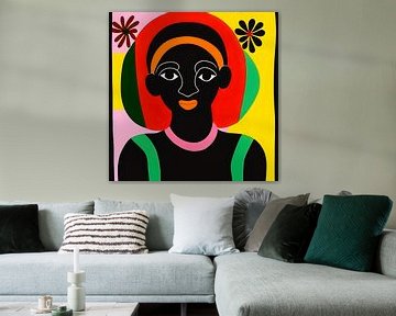 Collage Illustratie 9: Afrikaans meisje dat dagdroomt van All Africa