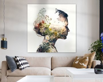 Portrait d'une femme en été sur Vlindertuin Art