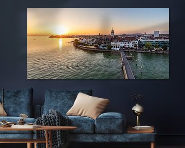 Panorama Friedrichshafen on Lake Constance at sunset by Werner Dieterich