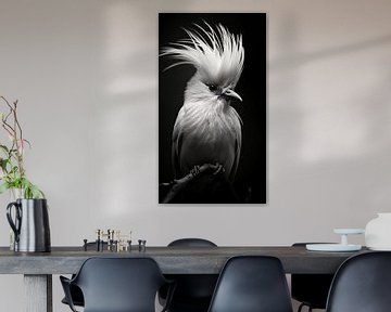 Portrait d'oiseau en noir et blanc