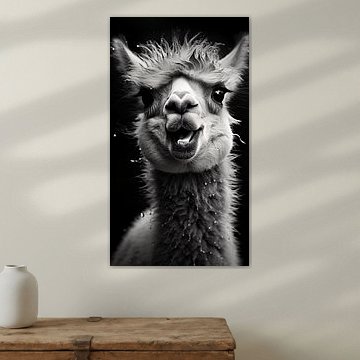 Animal portrait in black and white minimalist wildlife art