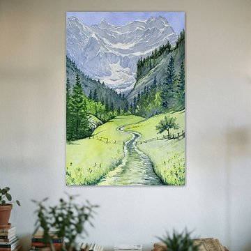 Paysage de montagne suisse près de Lauterbrunnen