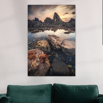 Spain Playa de Vallina in the evening