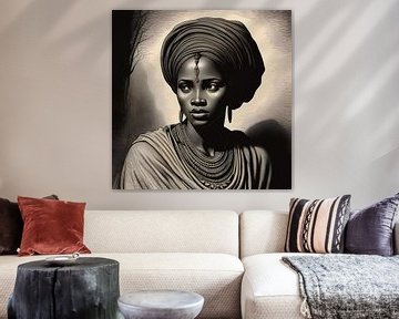 Ets Afrikaanse vrouw in traditionele kledij van All Africa
