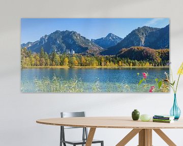 Schwansee and Neuschwanstein Castle on a sunny October day by Walter G. Allgöwer