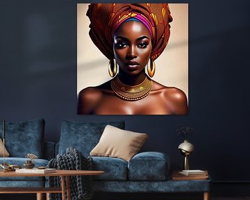 Afrikaanse Vrouw Met Gouden Sieraden van All Africa