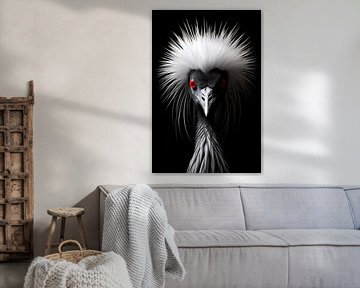 Vogelportret in zwart-wit minimalistisch van Thilo Wagner