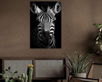 Animal portrait in black and white minimalist art photography