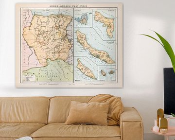 Vintage map Dutch West Indies by Studio Wunderkammer