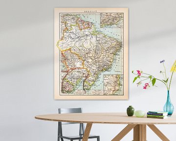 Vintage map Brazil by Studio Wunderkammer