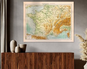 Vintage map France - Physics by Studio Wunderkammer