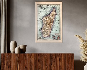 Vintage kaart Madagaskar van Studio Wunderkammer