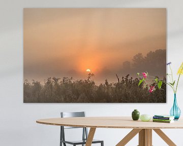 Sunrise in watery Friesland by Goffe Jensma