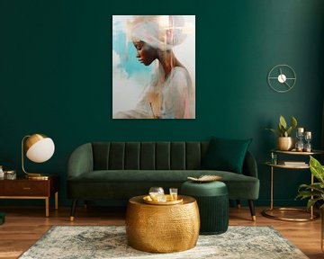 Portrait modern chic with a touch of gold by Carla Van Iersel