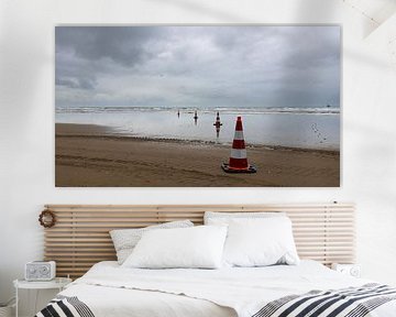 Pylons at low tide by Cobi de Jong
