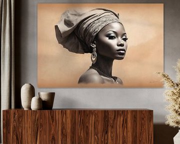 Canvas schilderij van Afrikaanse vrouw van Jan Bouma