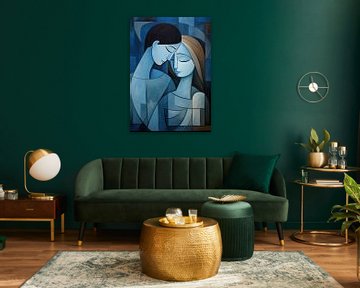 Serene Cubist Love by Abstract Painting