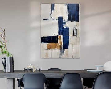 Abstract Beige Blue by Abstract Painting