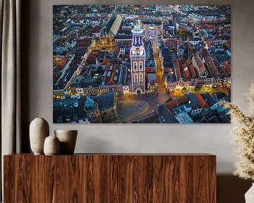 Kampen Nieuwe Toren tijdens een herfst zonsondergang van Sjoerd van der Wal Fotografie