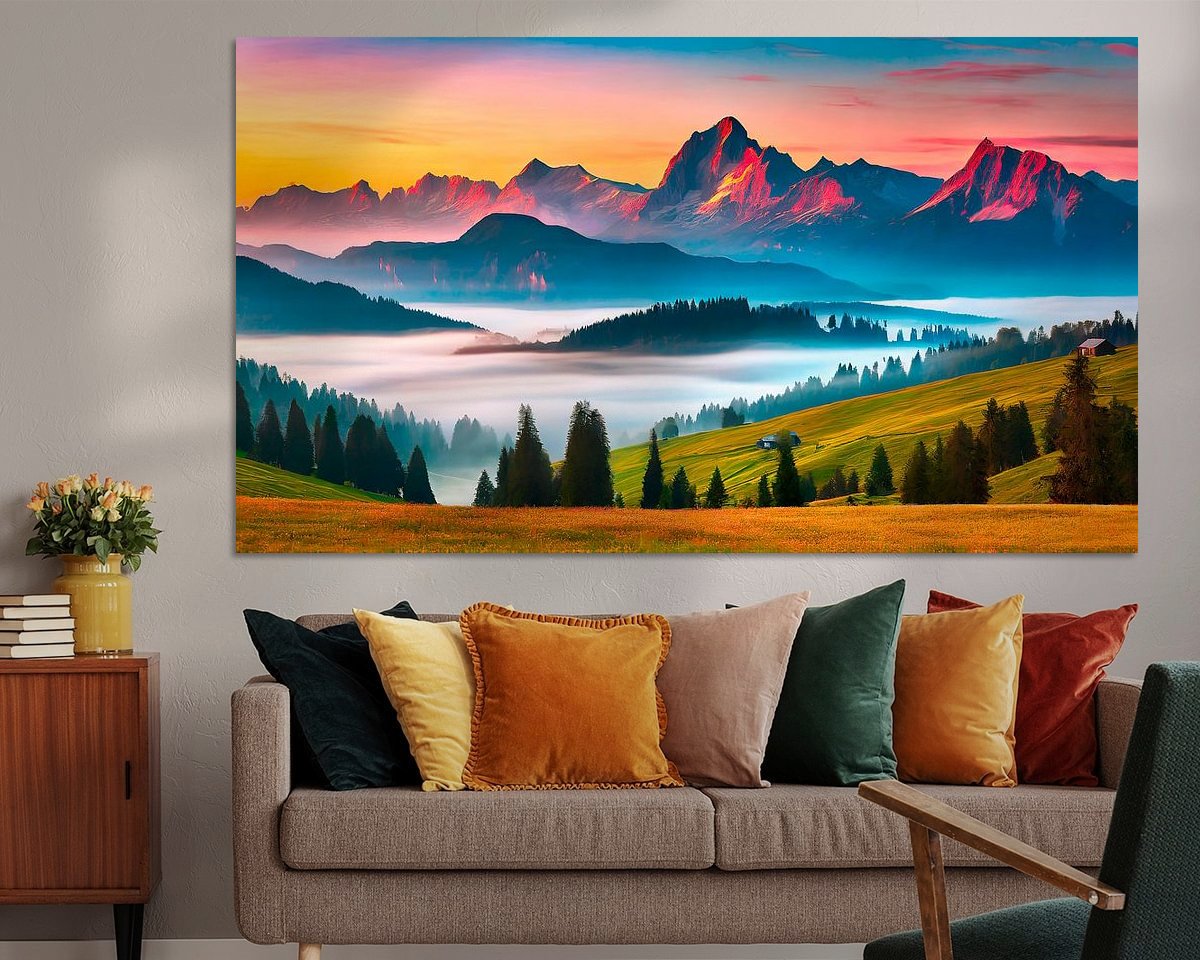 Voorbeeld van het werk in een kamer