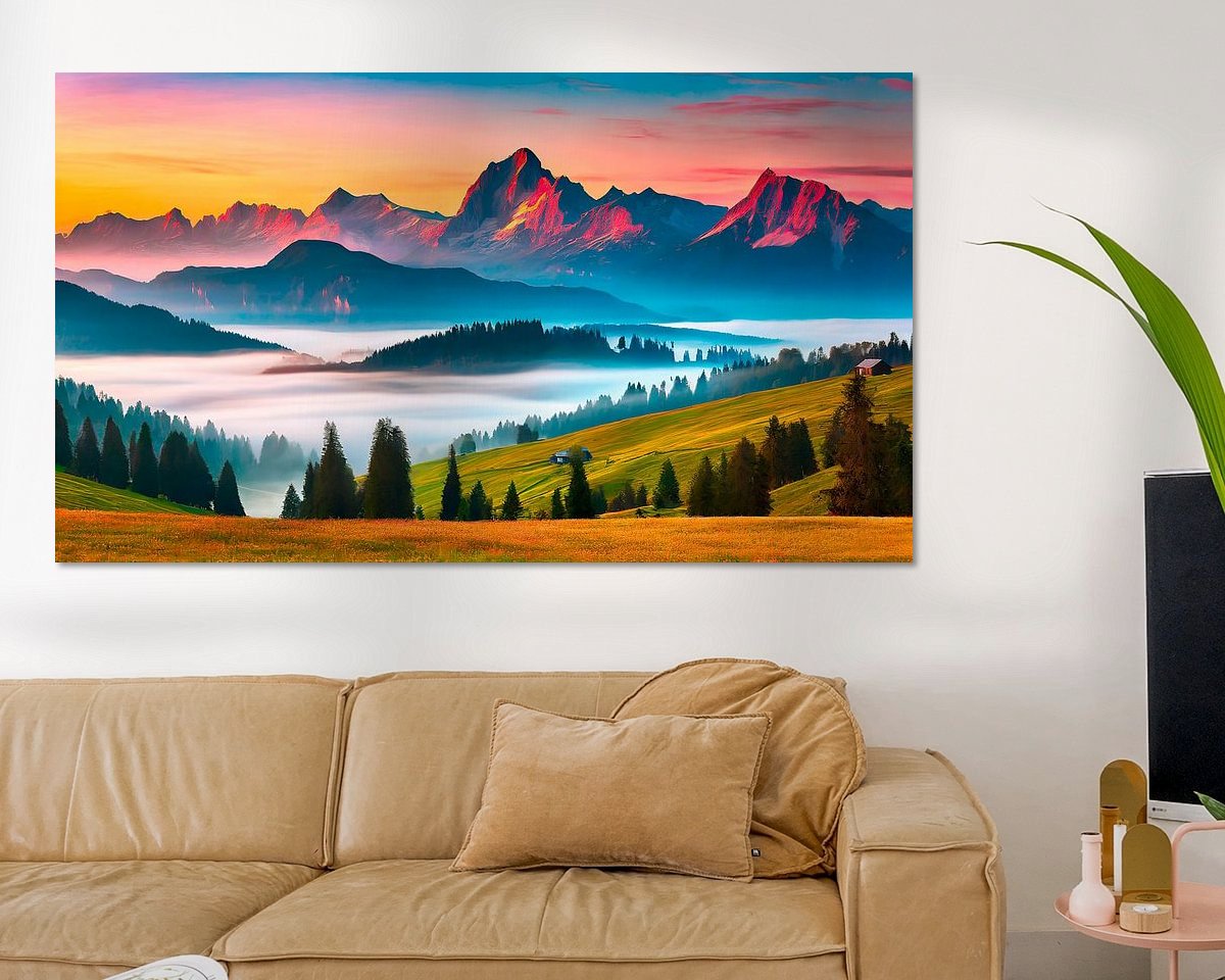 Voorbeeld van het werk in een kamer