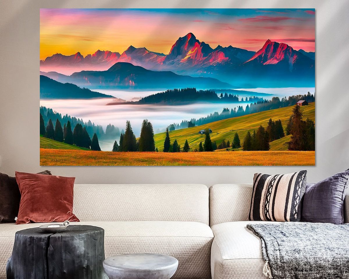 Voorbeeld van het werk in een kamer