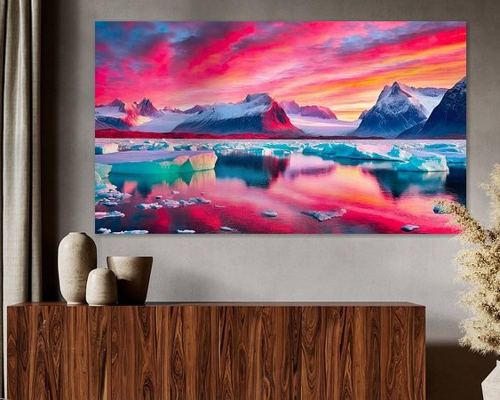 Voorbeeld van het werk in een kamer
